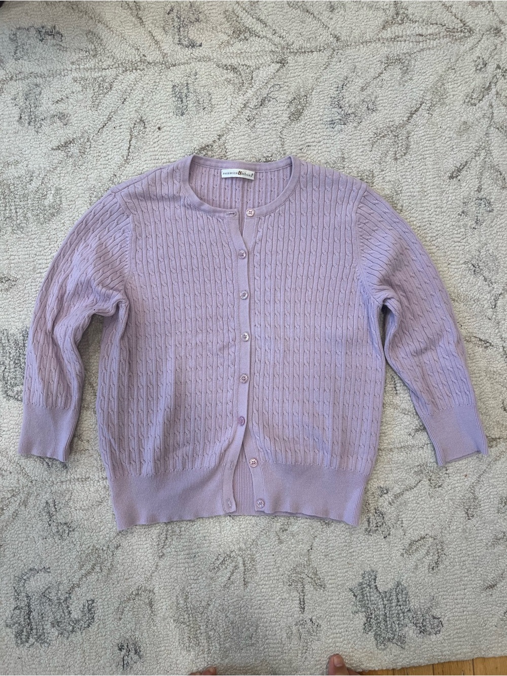 Lavender Cable Knit Cardigan